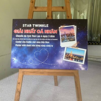 Bảng trao giải thưởng chuyến du lịch Thái Lan - KT 60x40cm