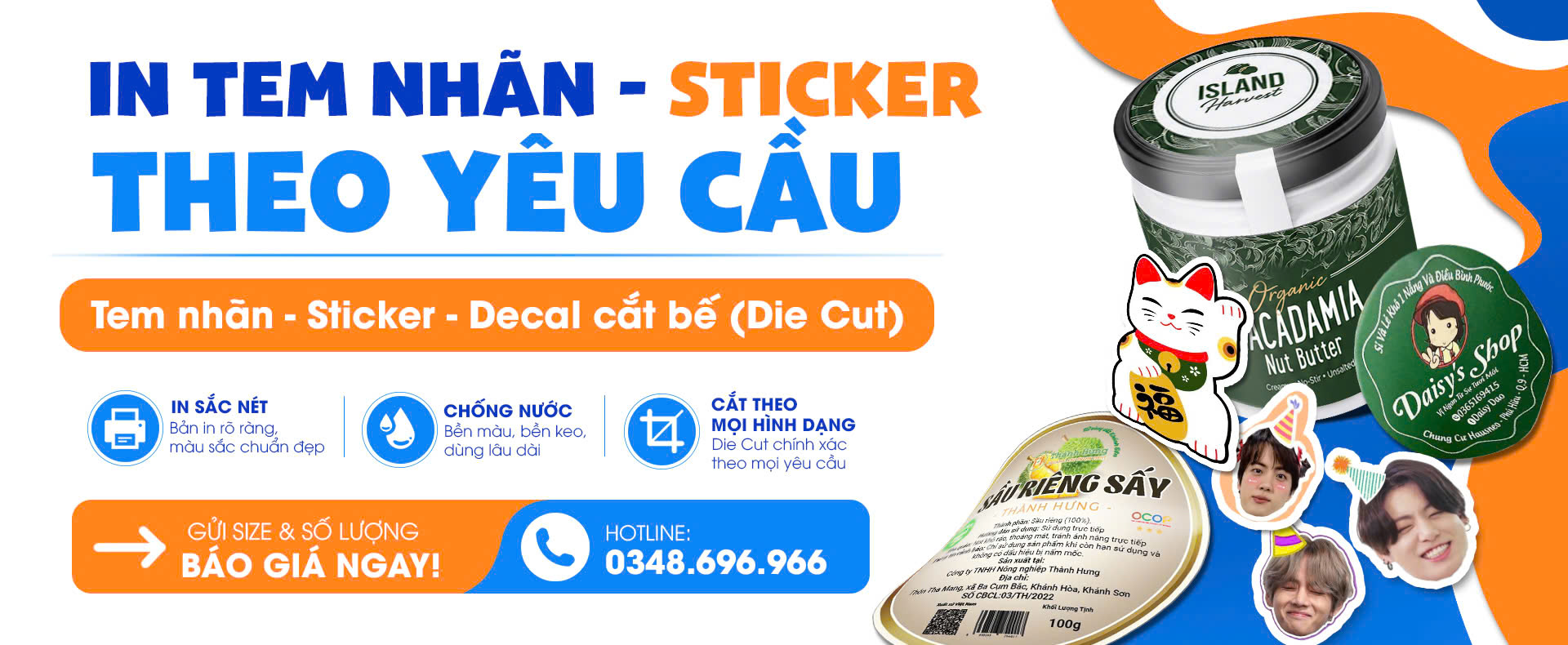 Banner in tem nhãn, in sticker