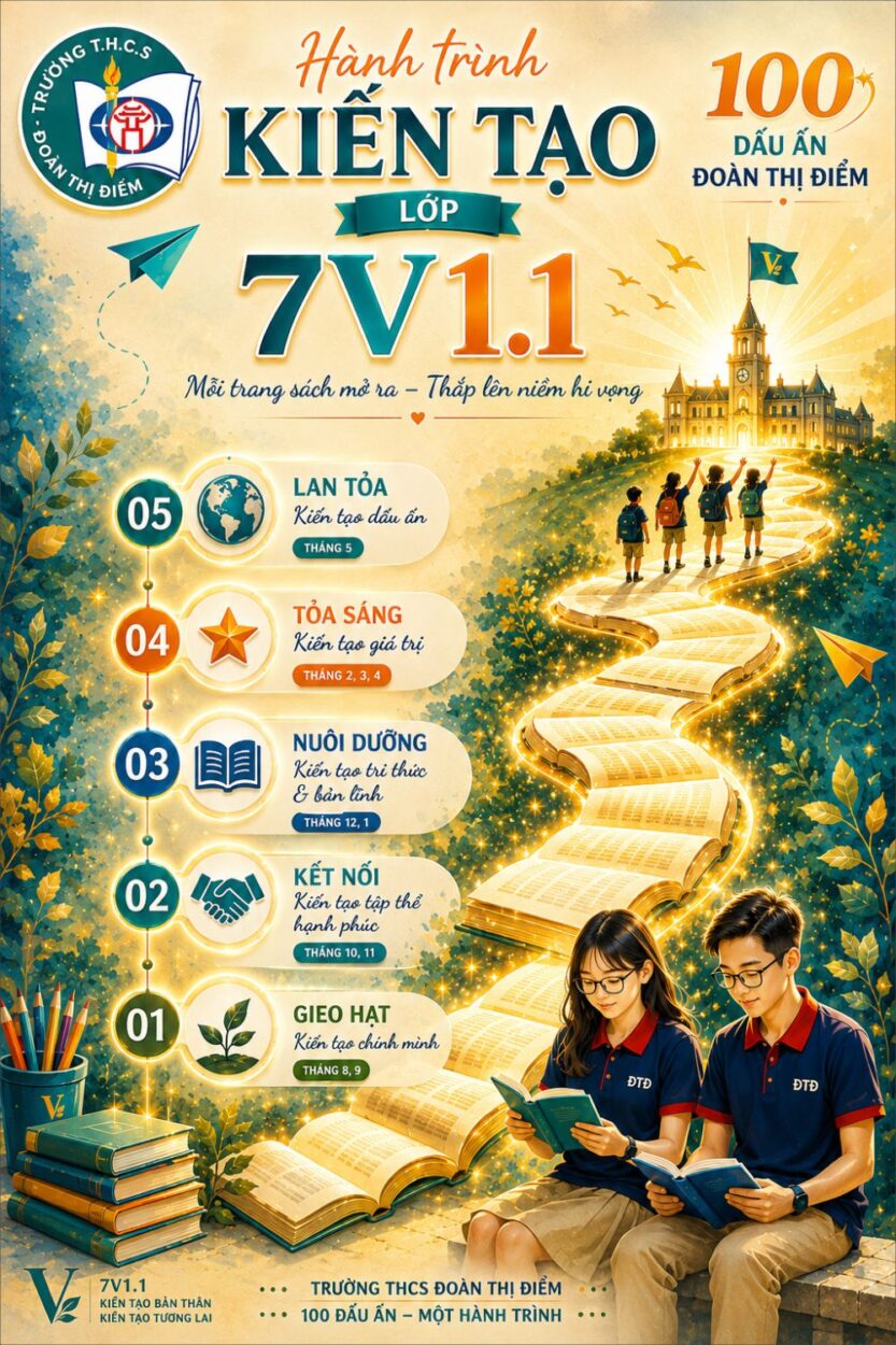 In bảng tin lớp học dán tường chất liệu decal pp rẻ đẹp 2 Poster hành trình kiến tạo
